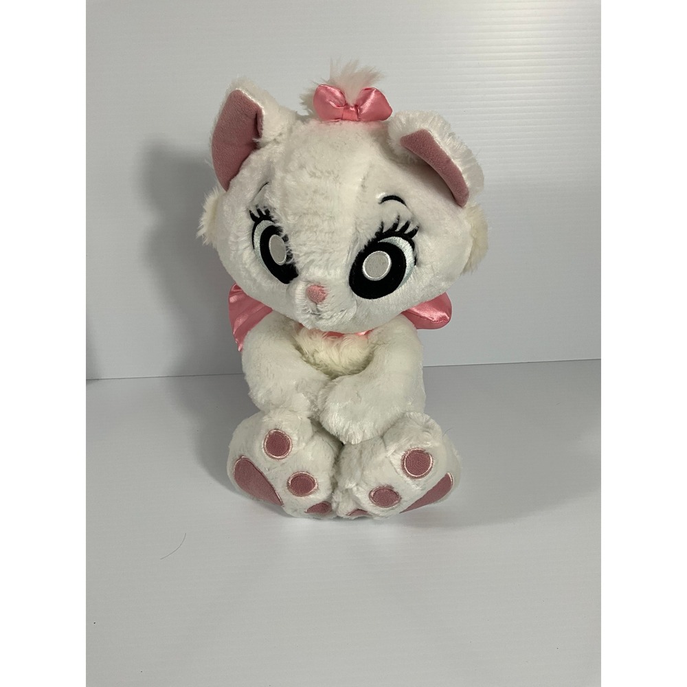 Disney Store Marie Aristocats Plush Stuffed‎ Animal 14" White Pink Bow Toy Kids
